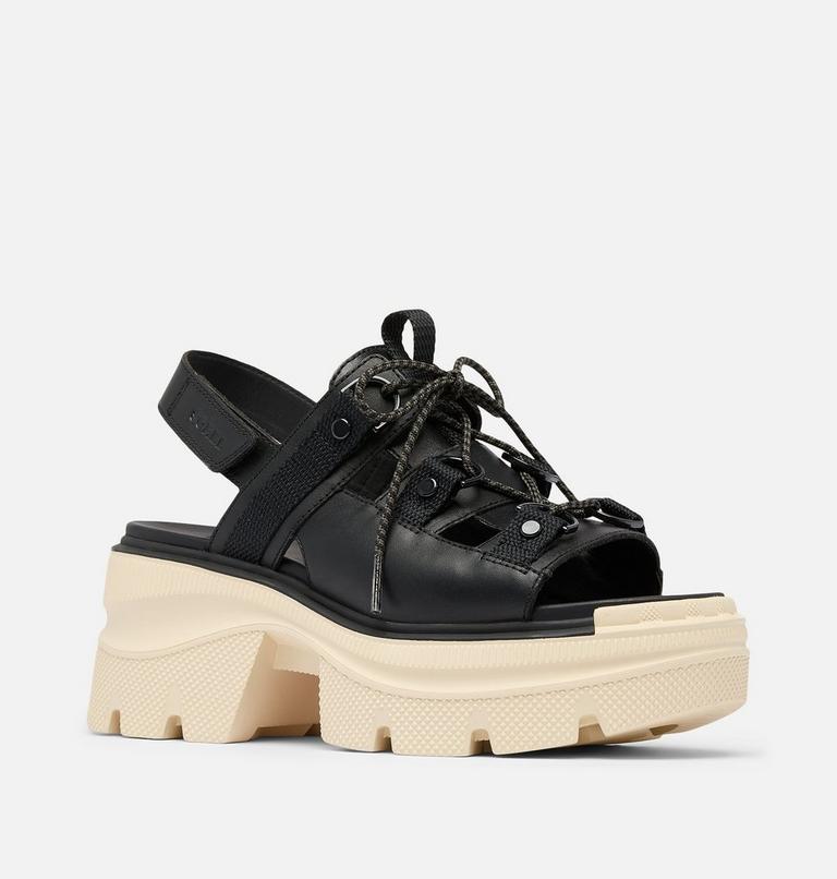 REIN CB Women's Lace Platform Sandal, Color: Black, Bleached Ceramic, image 7