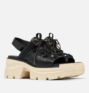 REIN CB Women's Lace Platform Sandal, Color: Black, Bleached Ceramic, image 6