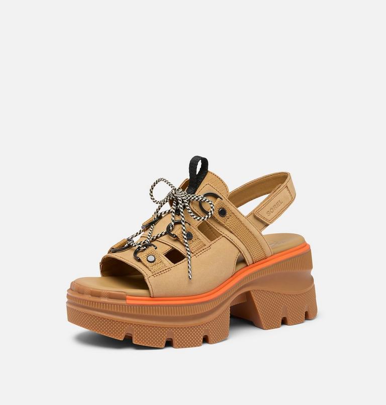 REIN CB Women's Lace Platform Sandal, Color: Caribou Buff, Black, image 8