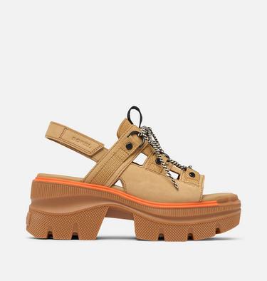 REIN CB Sandales compensées à lacets pour femme, Color: Caribou Buff, Black, image 1