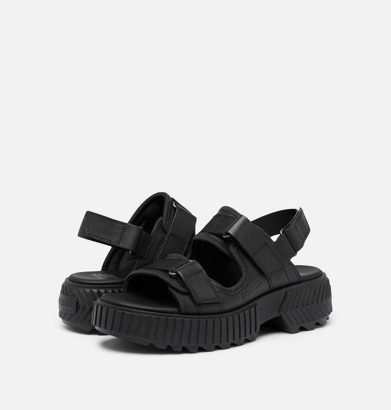 ONA AVE Women's Multistrap Mid Sandal, Color: Black, Black, image 9