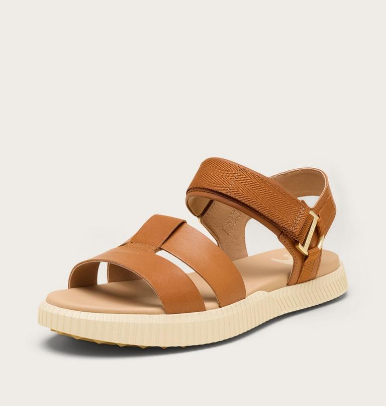 Women's ONA AVE Ankle Strap Flat Sandal, Color: Iced Tea, Gum 16, image 8