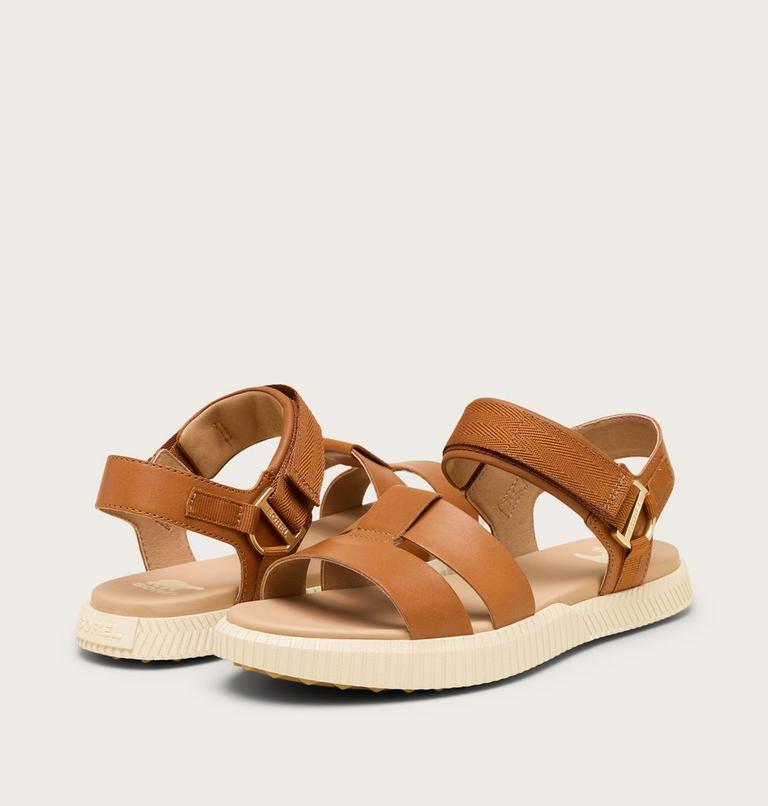 Women's ONA AVE Ankle Strap Flat Sandal, Color: Iced Tea, Gum 16, image 9