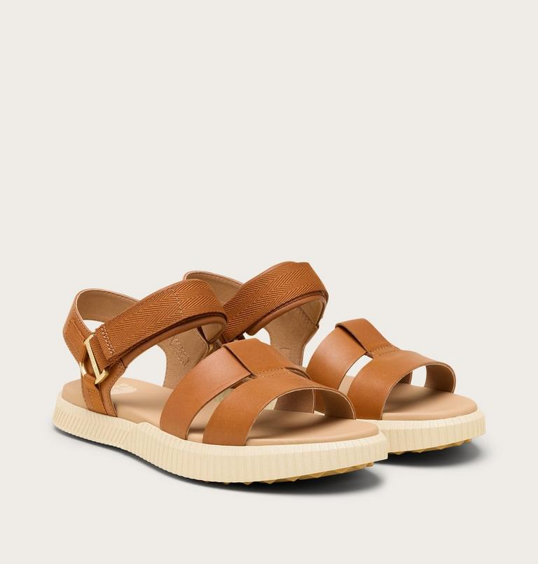 Women's ONA AVE Ankle Strap Flat Sandal, Color: Iced Tea, Gum 16, image 2