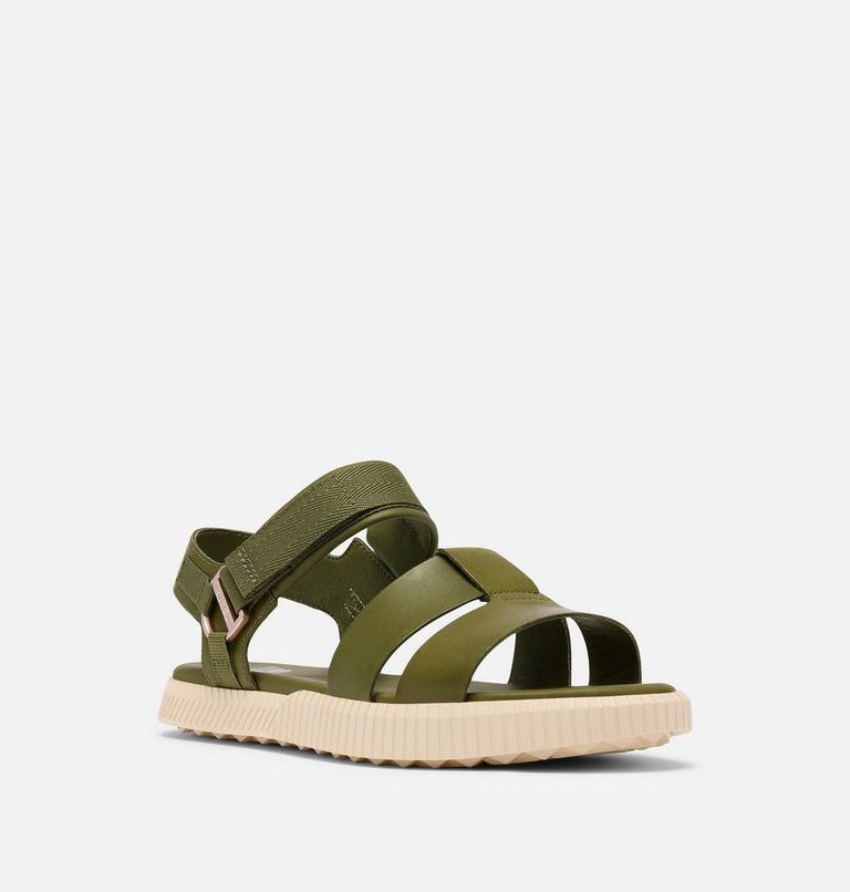 Women's ONA AVE Ankle Strap Flat Sandal, Color: Utility Green,Bleached Ceramic, image 7