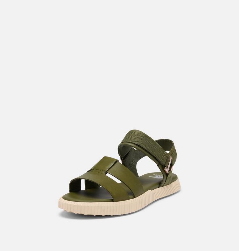 Women's ONA AVE Ankle Strap Flat Sandal, Color: Utility Green,Bleached Ceramic, image 8