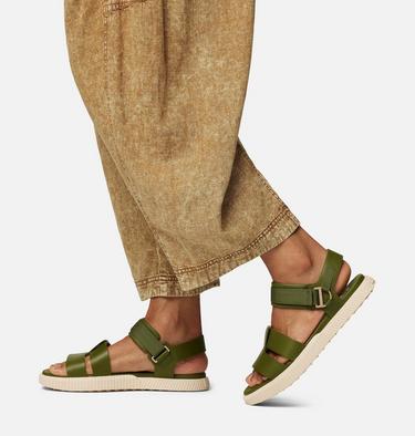 Women's ONA AVE Ankle Strap Flat Sandal, Color: Utility Green,Bleached Ceramic, image 6