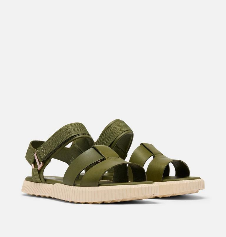 Women's ONA AVE Ankle Strap Flat Sandal, Color: Utility Green,Bleached Ceramic, image 2