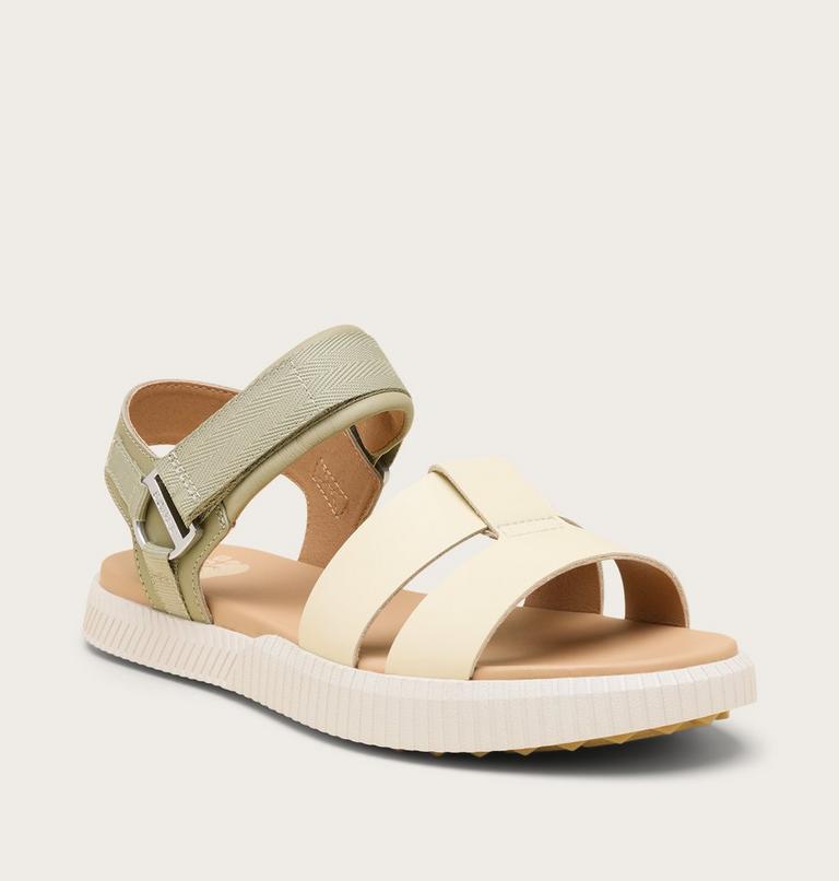 Women's ONA AVE Ankle Strap Flat Sandal, Color: Dusty Twill, Honey White, image 7