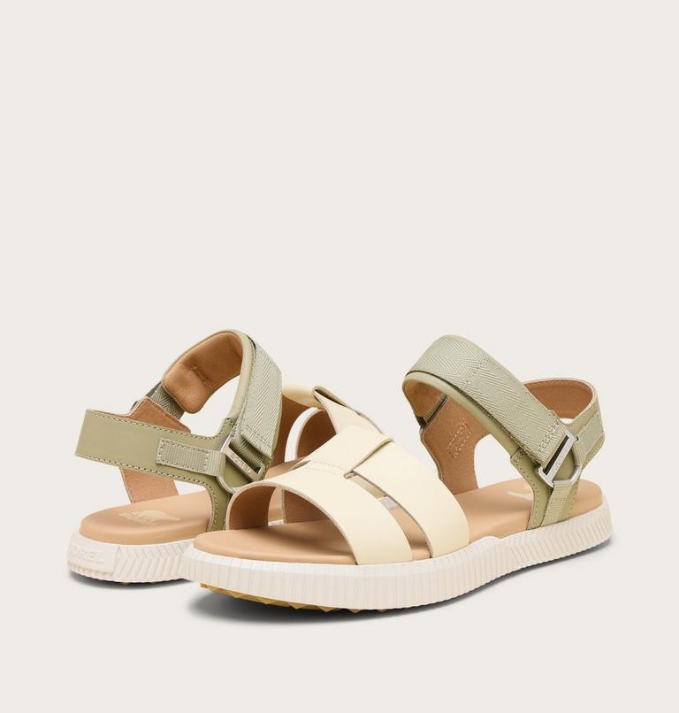 Women's ONA AVE Ankle Strap Flat Sandal, Color: Dusty Twill, Honey White, image 9