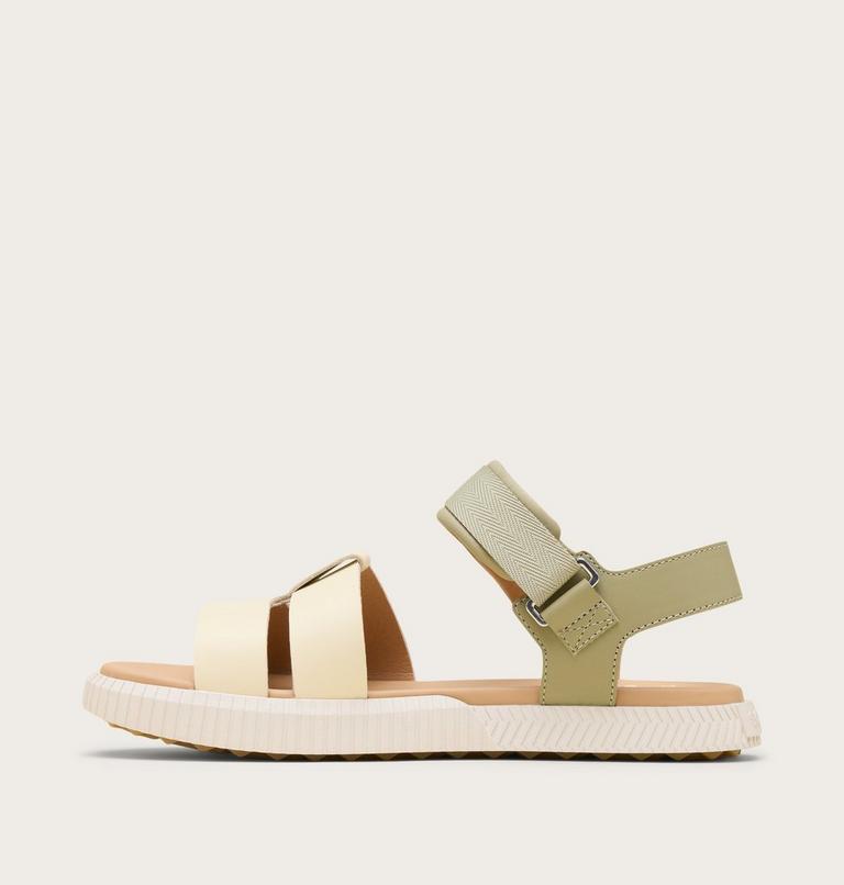 Women's ONA AVE Ankle Strap Flat Sandal, Color: Dusty Twill, Honey White, image 4