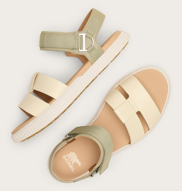 Women's ONA AVE Ankle Strap Flat Sandal, Color: Dusty Twill, Honey White, image 5