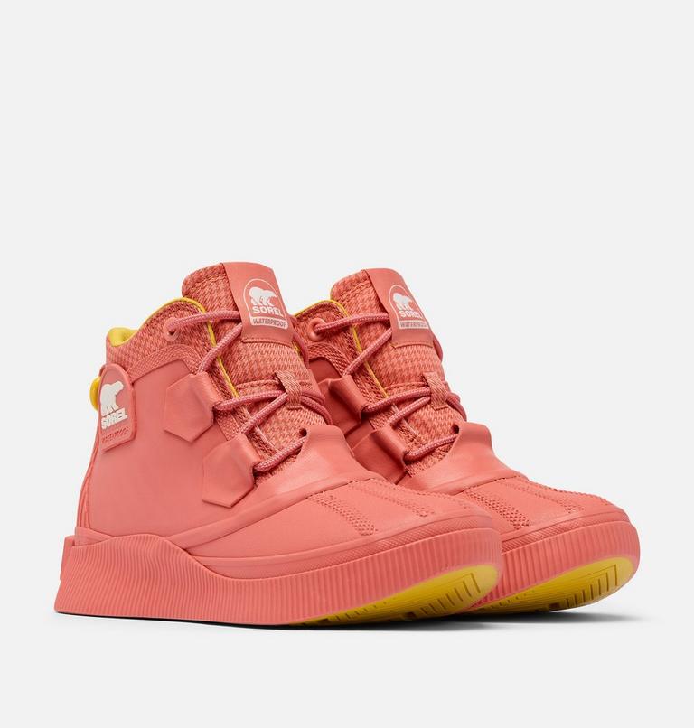 Women's OUT N ABOUT IV Splashy Waterproof Boot, Color: Coral Blossom, Sea Salt, image 2
