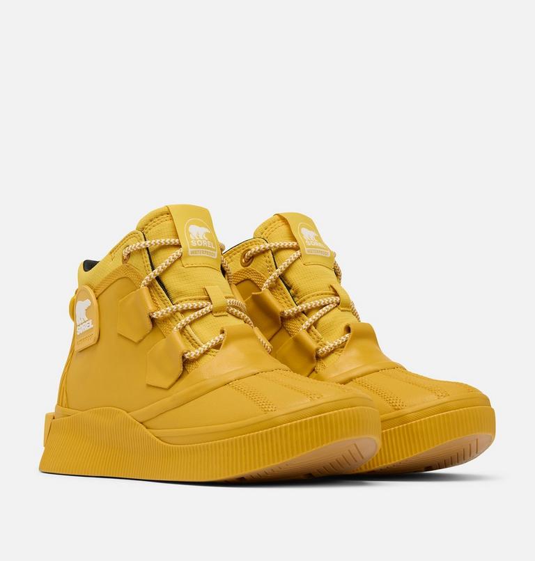 Women's OUT N ABOUT IV Splashy Waterproof Boot, Color: Gold Leaf, Black, image 2