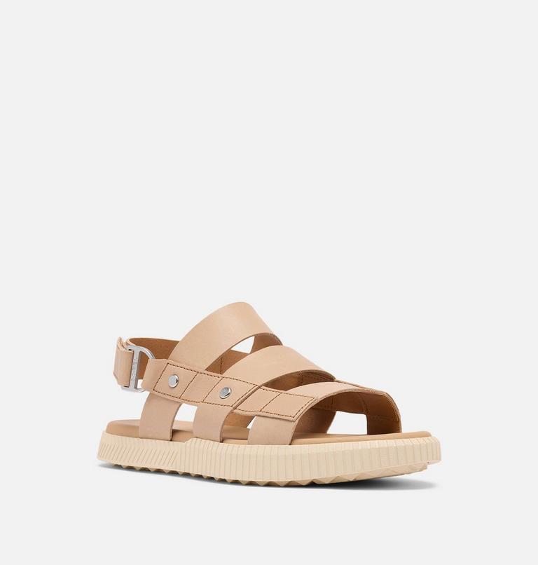 Women's ONA AVE Slingback Flat Sandal, Color: Honest Beige, Bleached Ceramic, image 7