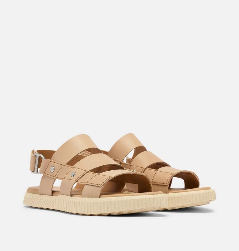 Women's ONA AVE Slingback Flat Sandal, Color: Honest Beige, Bleached Ceramic, image 2