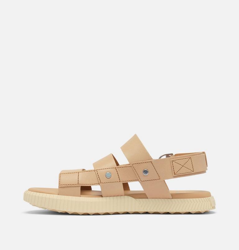 Women's ONA AVE Slingback Flat Sandal, Color: Honest Beige, Bleached Ceramic, image 4