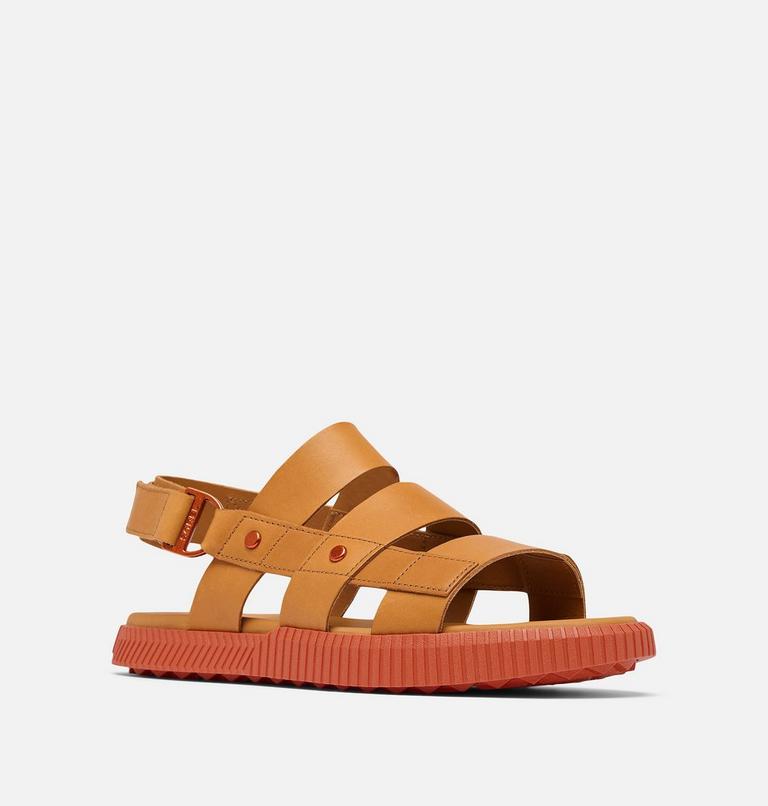 Women's ONA AVE Slingback Flat Sandal, Color: Canyon Gold, Tuscan, image 7