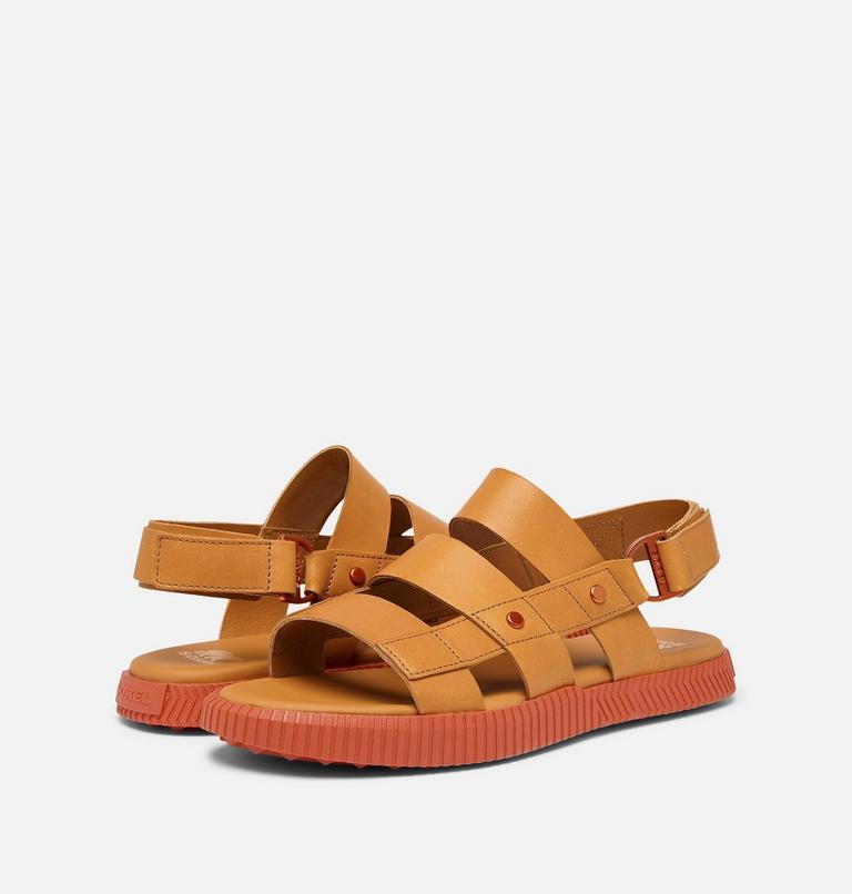 Women's ONA AVE Slingback Flat Sandal, Color: Canyon Gold, Tuscan, image 8