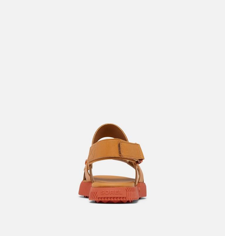 Women's ONA AVE Slingback Flat Sandal, Color: Canyon Gold, Tuscan, image 3