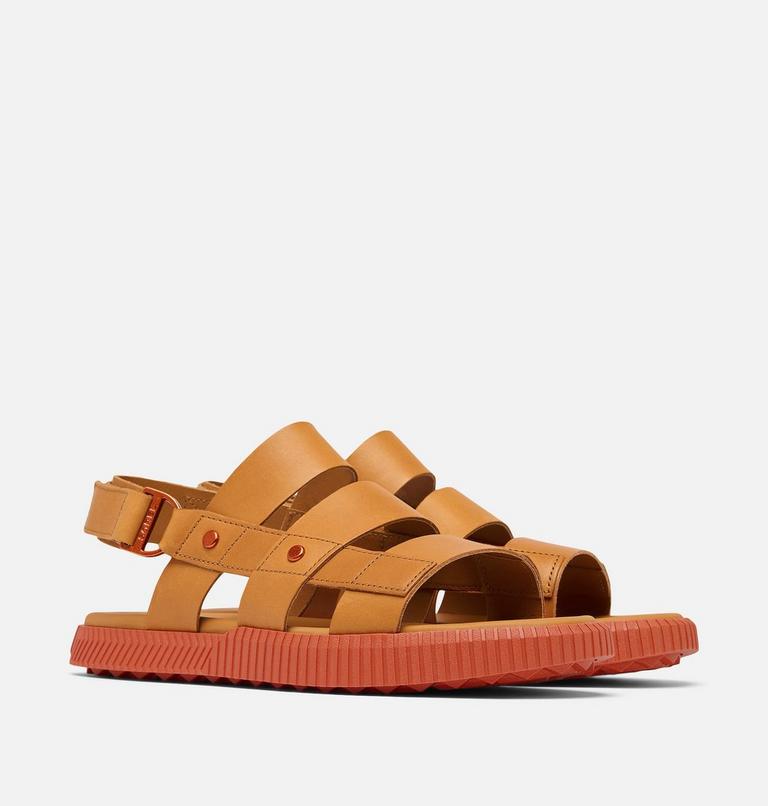 Women's ONA AVE Slingback Flat Sandal, Color: Canyon Gold, Tuscan, image 2