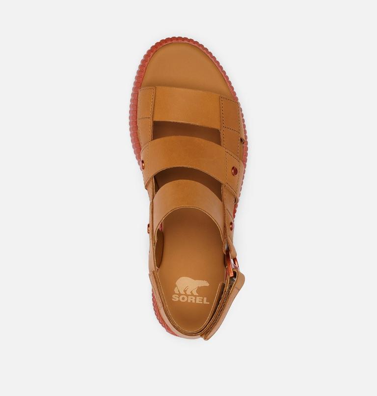 Women's ONA AVE Slingback Flat Sandal, Color: Canyon Gold, Tuscan, image 5