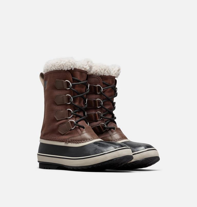 Men's 1964 PAC NYLON Waterproof Snow Boots, Color: Tobacco, Black, image 2
