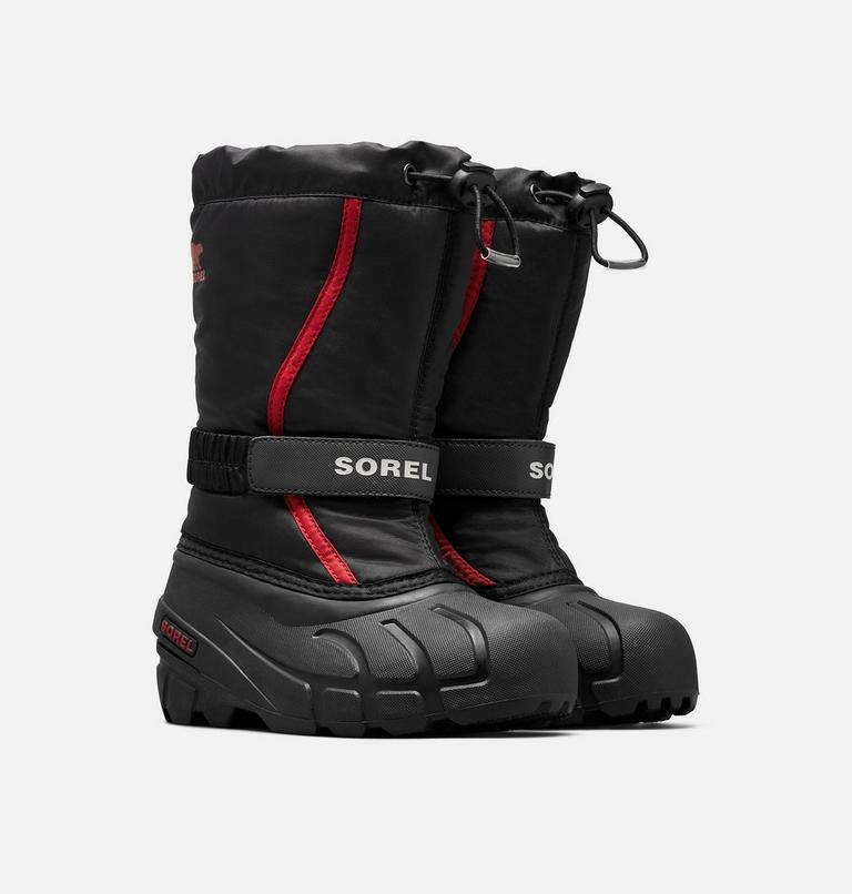 Youth YOUTH FLURRY Snow Boots, Color: Black, Bright Red, image 2