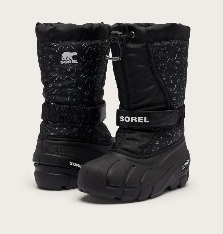 FLURRY Print Youth Boot, Color: Black, Sea Salt, image 8