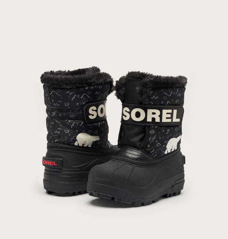 Kids' SNOW COMMANDER Snow Boots, Color: Black, Bright Red, image 8
