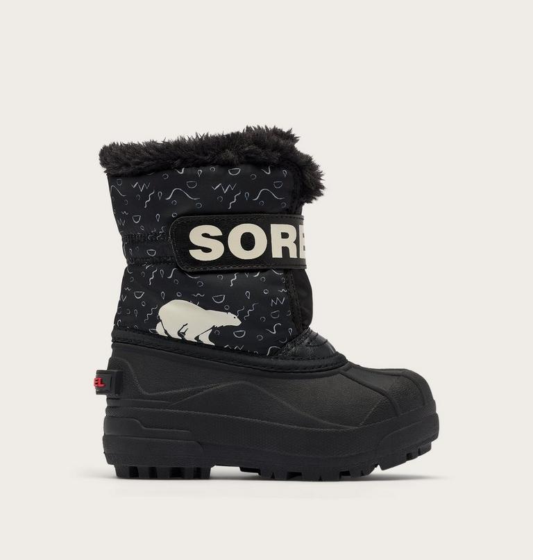 Kids' SNOW COMMANDER Snow Boots, Color: Black, Bright Red, image 1