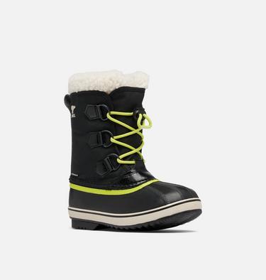 Youth YOOT PAC Nylon Waterproof Snow Boots, Color: Black, Chartreuse, image 4