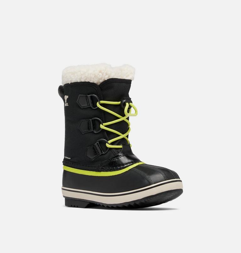Youth YOOT PAC Nylon Waterproof Snow Boots, Color: Black, Chartreuse, image 4