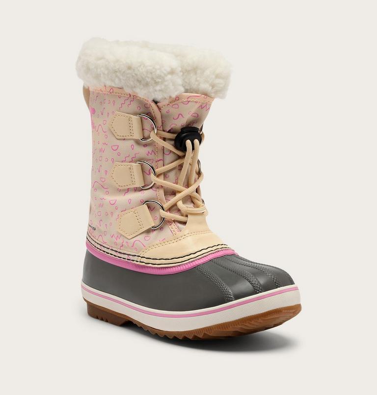 Youth YOOT PAC Nylon Waterproof Snow Boots, Color: Honey White, Orchid, image 6