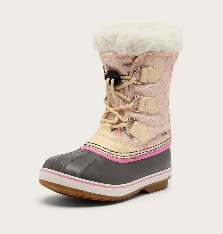 Youth YOOT PAC Nylon Waterproof Snow Boots, Color: Honey White, Orchid, image 7