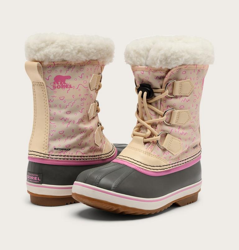 Youth YOOT PAC Nylon Waterproof Snow Boots, Color: Honey White, Orchid, image 8