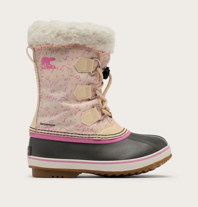 Youth YOOT PAC Nylon Waterproof Snow Boots, Color: Honey White, Orchid, image 1