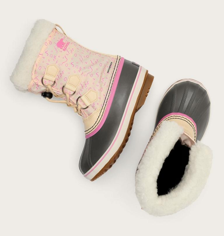 Youth YOOT PAC Nylon Waterproof Snow Boots, Color: Honey White, Orchid, image 4