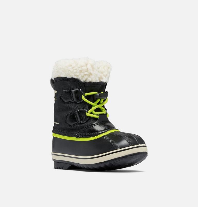 Botas de nieve impermeables YOOT PAC Nylon para niños, Color: Black, Chartreuse, image 5