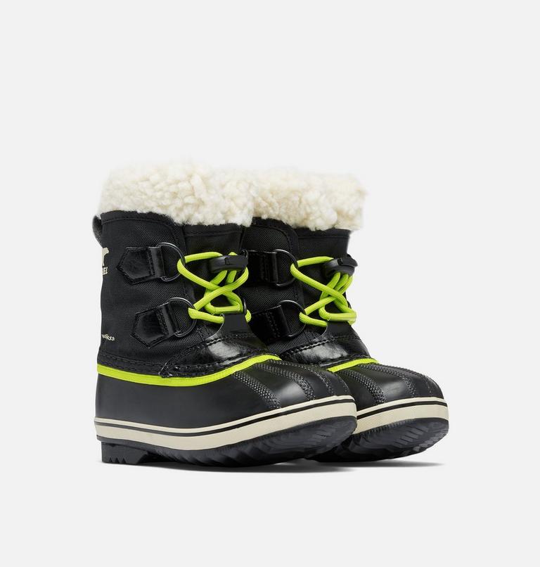 Botas de nieve impermeables YOOT PAC Nylon para niños, Color: Black, Chartreuse, image 2