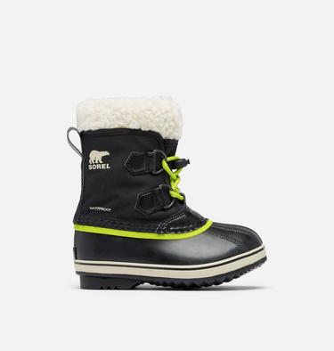 Botas de nieve impermeables YOOT PAC Nylon para niños, Color: Black, Chartreuse, image 1