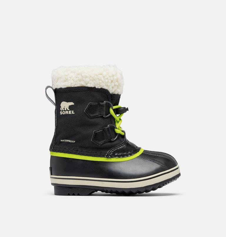 Botas de nieve impermeables YOOT PAC Nylon para niños, Color: Black, Chartreuse, image 1