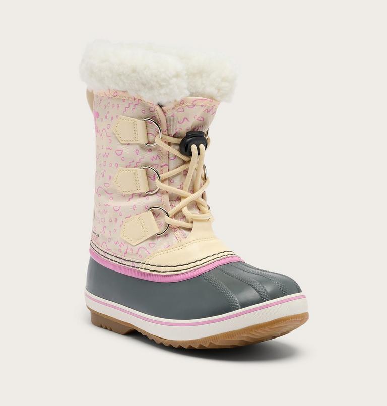Kids' YOOT PAC Nylon Waterproof Snow Boots, Color: Honey White, Orchid, image 6