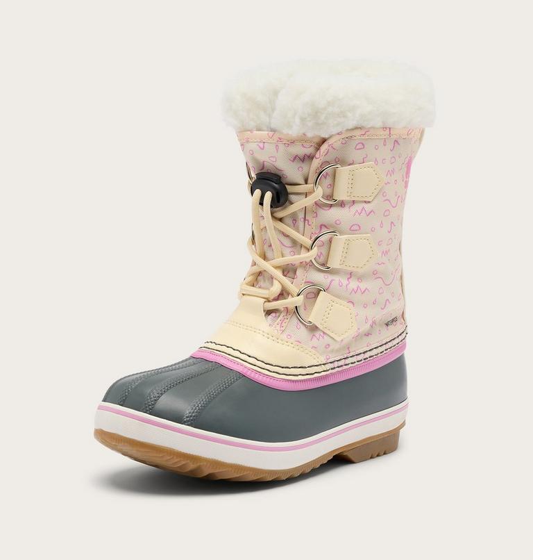 Kids' YOOT PAC Nylon Waterproof Snow Boots, Color: Honey White, Orchid, image 7