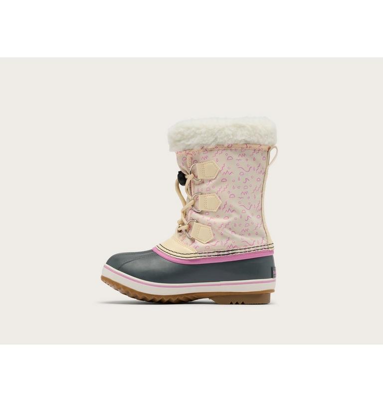 Kids' YOOT PAC Nylon Waterproof Snow Boots, Color: Honey White, Orchid, image 3