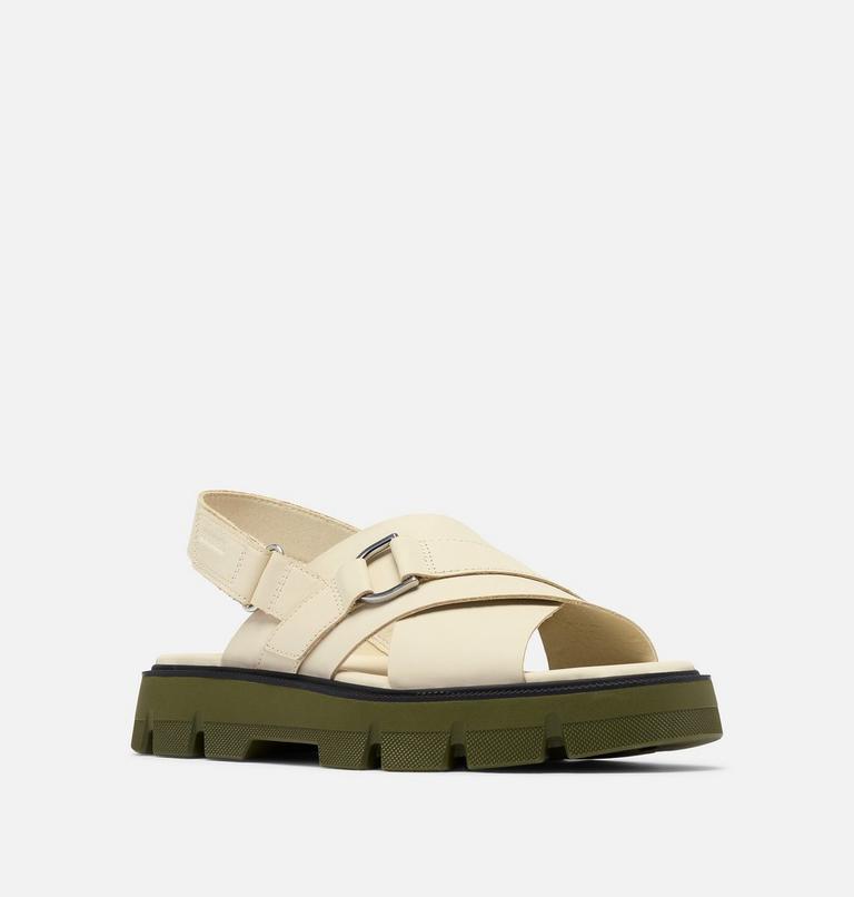 Women's REIN CB Crisscross Sandal, Color: Chalk, Utility Green, image 7
