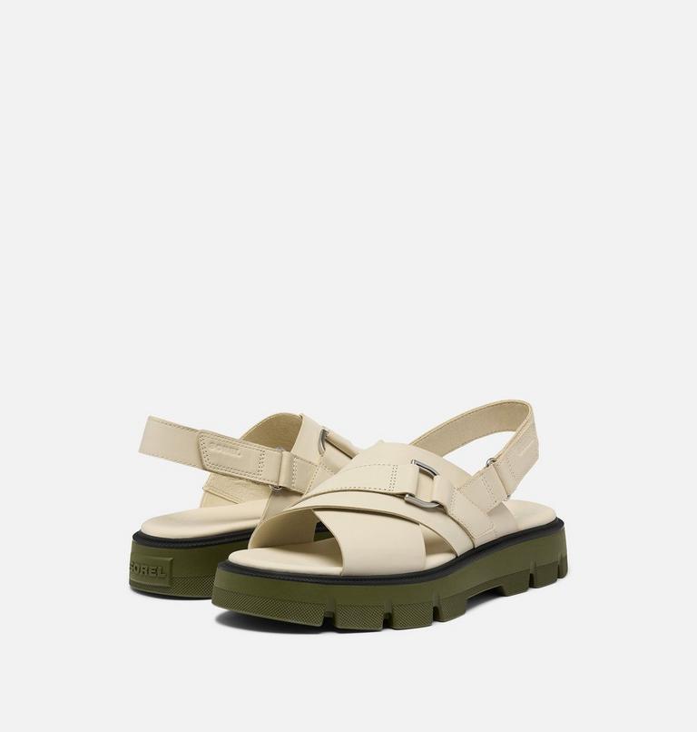 Women's REIN CB Crisscross Sandal, Color: Chalk, Utility Green, image 9