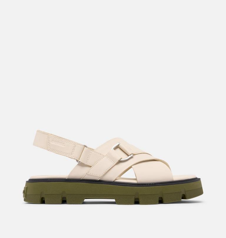 Women's REIN CB Crisscross Sandal, Color: Chalk, Utility Green, image 1