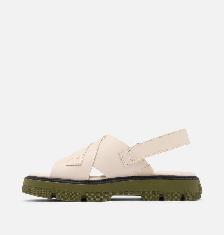 Women's REIN CB Crisscross Sandal, Color: Chalk, Utility Green, image 4