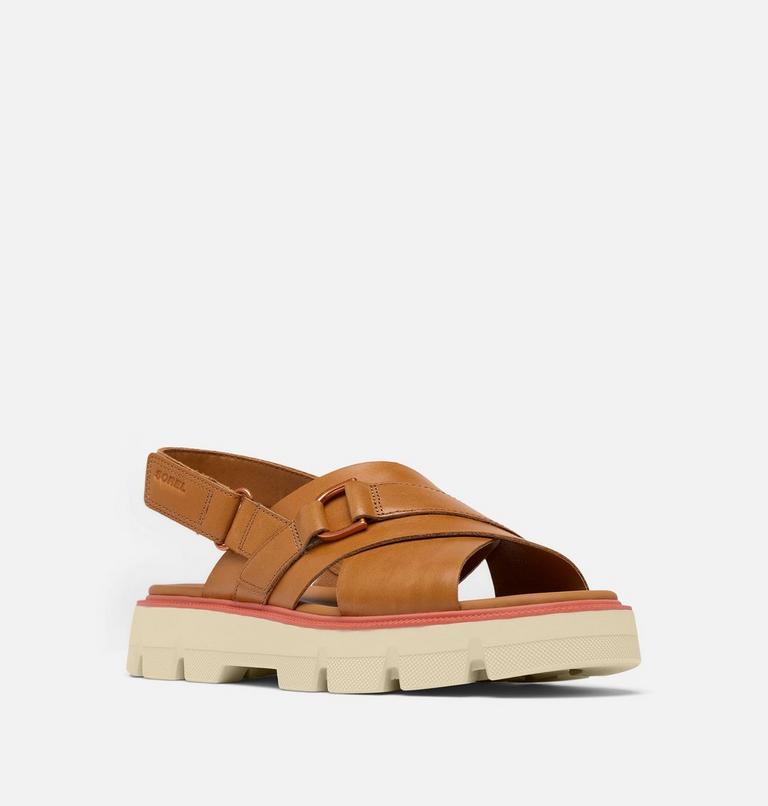 Women's REIN CB Crisscross Sandal, Color: Canyon Gold, Bleached Ceramic, image 7